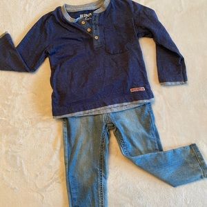Hudson jeans 24 month jeans and blue henley